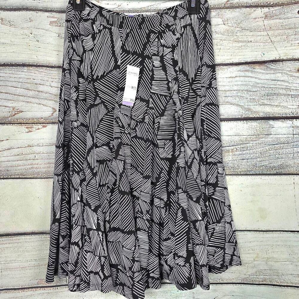 Premise Petite PM Black White Italian Terrace Skirt NWT